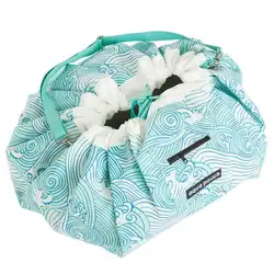 Большая сумка для хранения игрушек с голубыми волнами, может использоваться в качестве коврика, идеально подходит для подвесных сумок