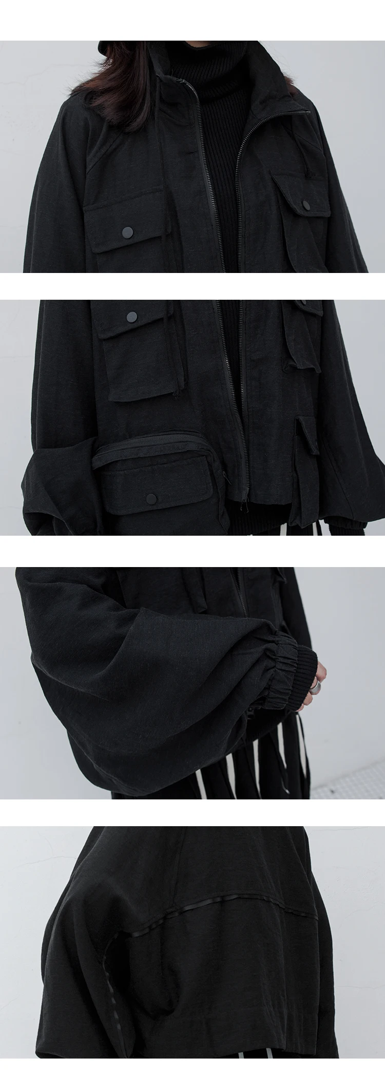 SuperAen Europe New Autumn Women's Jacket Long-sleeved Cotton Casual Ladies Jackets Pocket Stand Collar Women Clothing