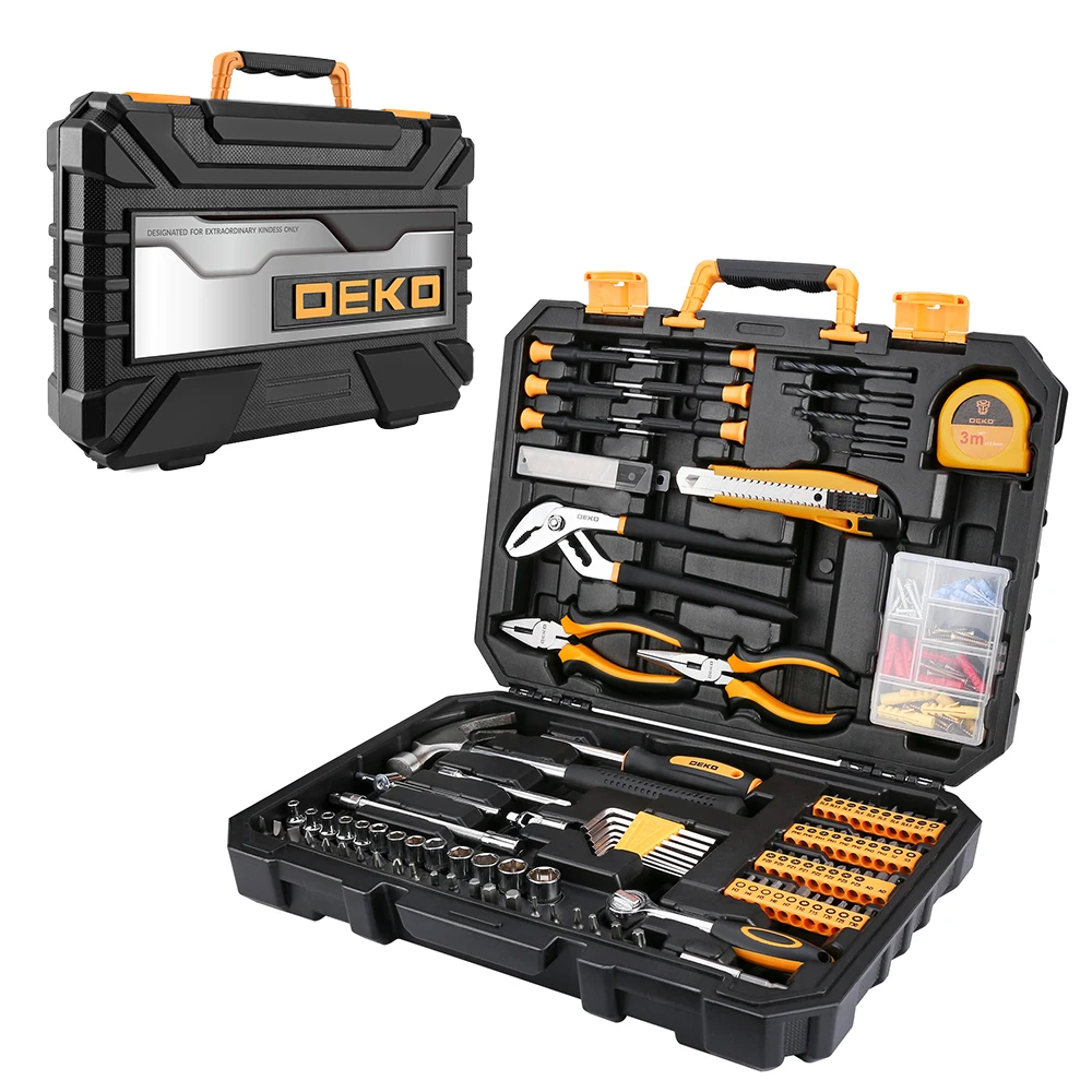 DEKO 196 Pcs Professional Car Repair Tool Set Auto Ratchet Spanner Screwdriver Socket Mechanics Tools Kit W/ Blow-Molding Box DEKO 196 Pcs Professional Car Repair Tool Set Auto Ratchet Spanner Screwdriver Socket Mechanics Tools Kit W/ Blow-Molding Box