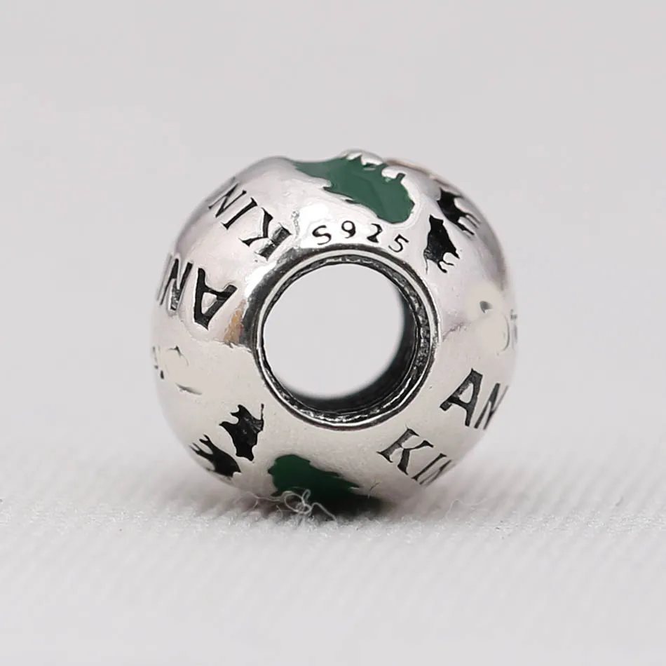 Настоящее Серебро S925 пробы, сделай сам, ювелирное изделие, эмаль, лес и животное Королевство, шарм, подходит для леди, браслет, Дамская Подарочная бусина
