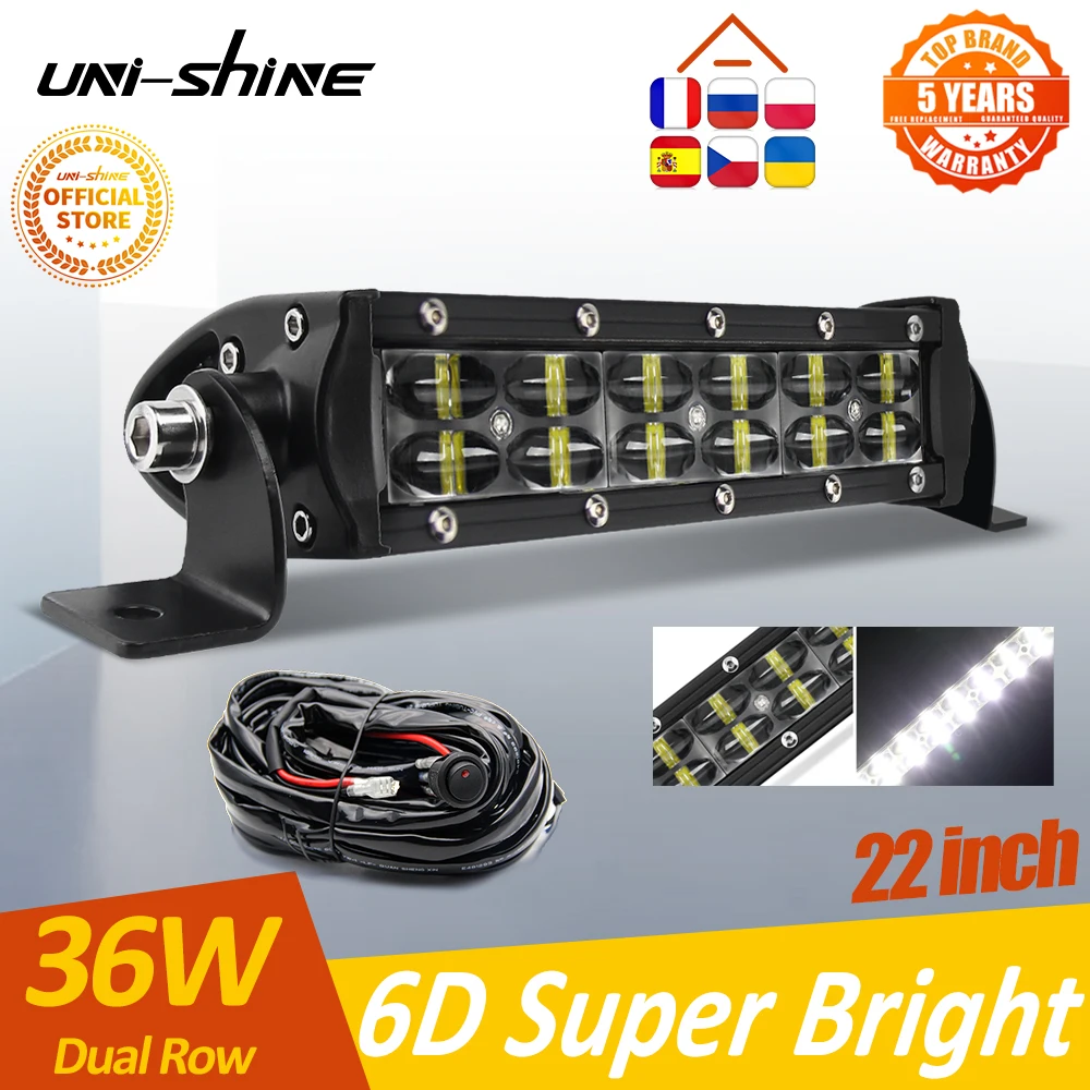 Светодиодсветильник панель UNI-SHINE 8 дюймов 36 Вт 12 в 24 В комбинированный луч для