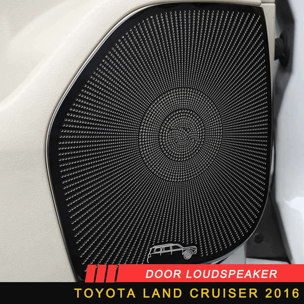 

Car Styling Door Gate Loudspeaker Circle Cover Trim Frame Sticker Interior Accessories for Toyota Land Cruiser 2016
