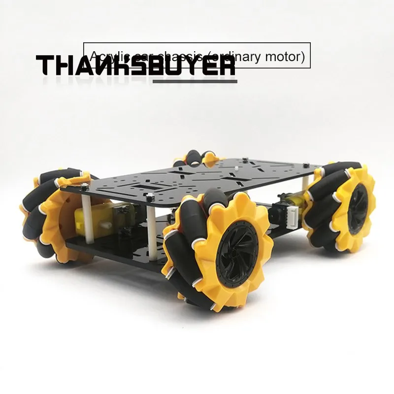 80mm Mecanum Wheel Car Chassis Kit Acrylic Omnidirectional 4WD Smart Robot Car Double-layer Unassembled
