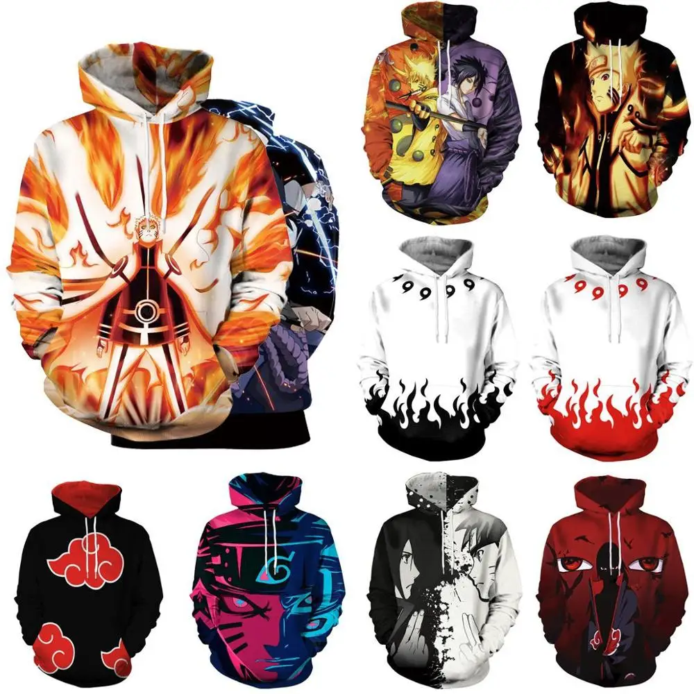 

anime character Naruto 3D printing Hooded couple fashion hoodies Casual Youth Street Brand Hip Hop High Street Fashion Sweatshir