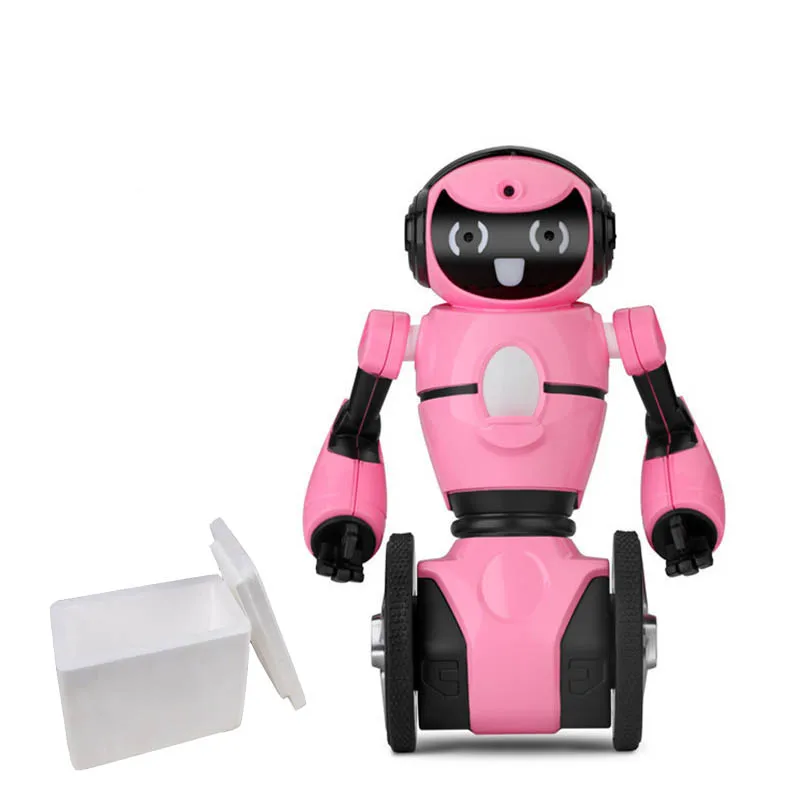 Pink Foam Box Радиоуправляемый робот F4 двухколесные умные роботы Wi-Fi камера танцевальная музыка жесты дистанционное управление препятствие авои танцевальный режим игрушки - Цвет: Pink Foam Box