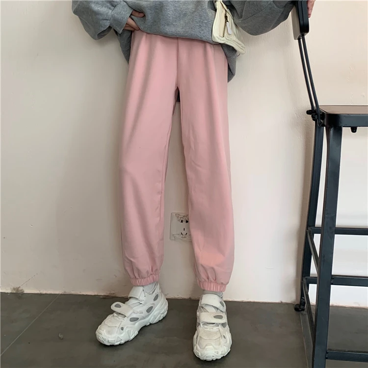 

HED Thicken Women Causal Harem Pants Stretch High Waist Sweatpants 2020 Autumn Winter Korean BF Style Ankle Trousers