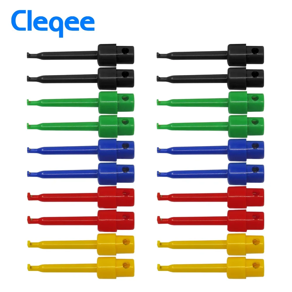 Cleqee P5001 20 шт. мультиметр провод комплект тесты крюк зажим Захваты зонд SMT/SMD IC D20 кабель сварки 5 цветов
