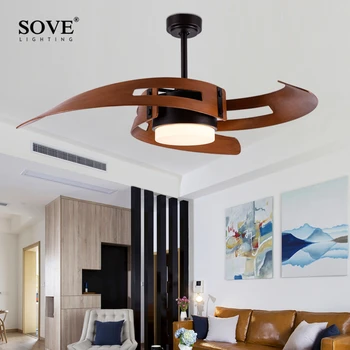 

Creative Design Vintage LED Ceiling Fan With Lights Industrial Bedroom Nordic Ventilador De Techo 220 Volt Ceiling Light Fan