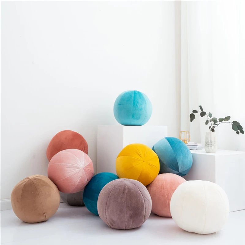 

New Nordic Style Ball Cushion Decorative Ball Cushion Pillow Room Decoration Soft Ball Cushion Pink Gray Cushion For Room Decor