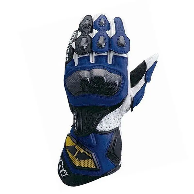 RST047 moto rcycle перчатки guantes moto защитные кожаные перчатки Внедорожные moto rcycle длинные перчатки из углеродного волокна гоночные - Цвет: Синий
