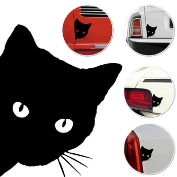 

Truck Car Auto Sticker Bumper Laptop Window 15*12cm Reflective Decoration Cat Face Peering Useful High Quality