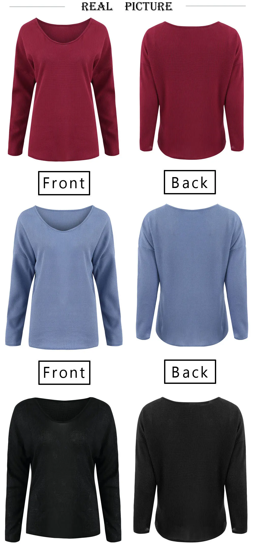 Новая коллекция с v-образной горловиной тонкий вязаный свитер, свободного кроя Повседневное осень-зима Для женщин пуловер черный, красный синий женский задник, однотонный цвет, к которому можно легко подобрать другую одежду