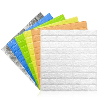 

77*70cm Self-Adhesive 3D Wall Sticker Imitation Brick Marble Embossed DIY Home Decoration Wallpaper Kidroom Kitchen Bedroom