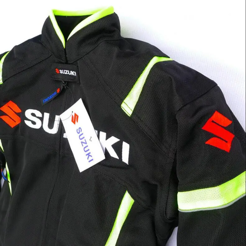 Байкерские куртки для SUZUKI сетчатая Куртка Мото Гонки на мотоциклах ветрозащитная дышащая