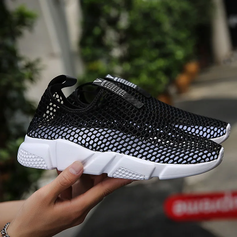 MEN'S SHOES Breathable Thin Single Network Shoes Hollow out Porous Shoes Korean-style Versatile Casual Sports Shoes Lazy Foot Co