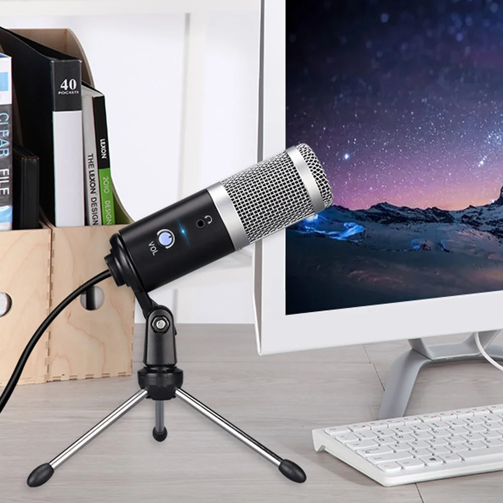 USB микрофон студийная запись вещания микрофон с штатив Стенд для ПК компьютер