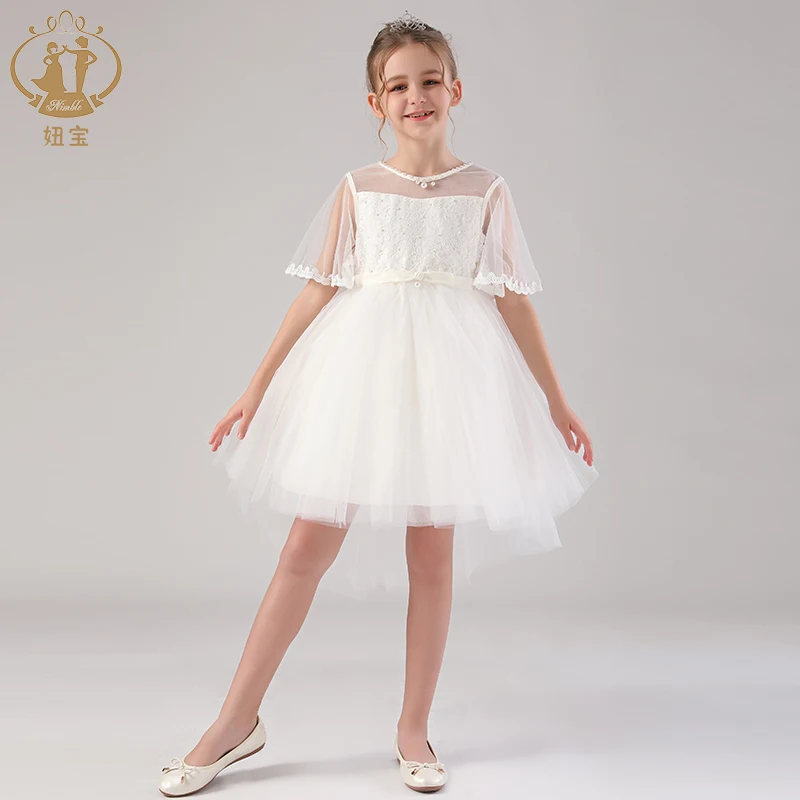 Нарядное платье для девочек; кружевное платье принцессы ручной работы с цветами и бисером; вечерние и свадебные платья подружки невесты; платье для дня рождения