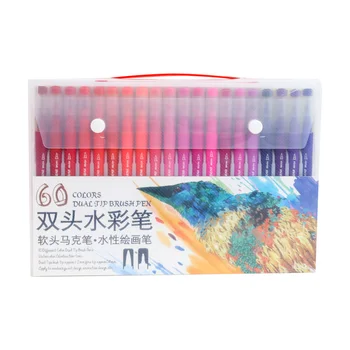 

60 Color Dual Brush Art Markers Pen Professional Water Coloring Brush Pen Set Watercolour Art Marker Pens for School Supplies