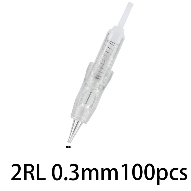 Professional Permanent Makeup Machine Tattoo Gun Eyebrow PMU Machine Pen For Up Eyebrows Eyeliner Lip Microblading Makeup Kit 2RL 0.3mm 100pcs