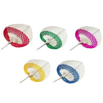 

Pushan Arts Manual Straw Hand Made Fan Peach Shaped Bamboo Baby Mosquito Repellent Fan Summer Cool Air Fan DIY Characteristic