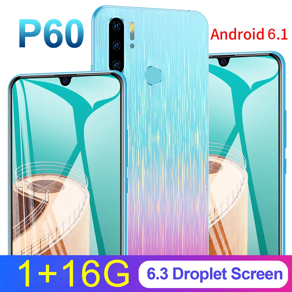 6,3 дюймовый мобильный телефон четыре камеры четырехъядерный 1+ 16G 3g Android смартфон большой аккумулятор смартфон распознавание лица HD+ ЖК-экран