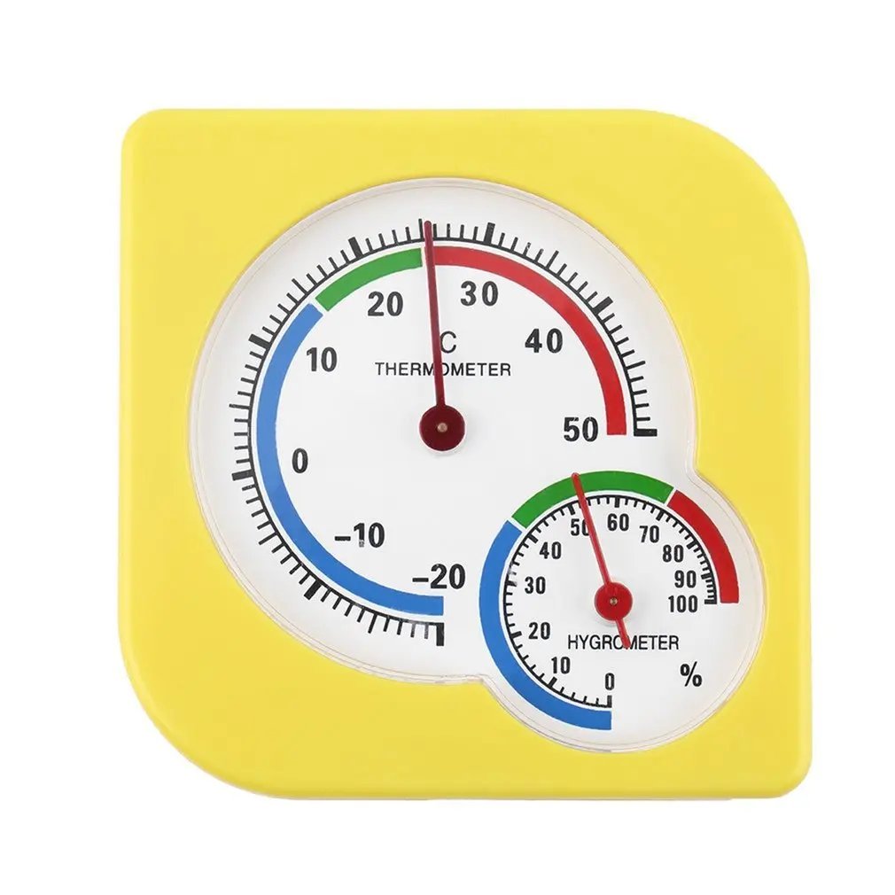 

Indoor Outdoor Wet Hygrometer Humidity Thermometer Temp Temperature Meter Yellow Mechanical Thermometer