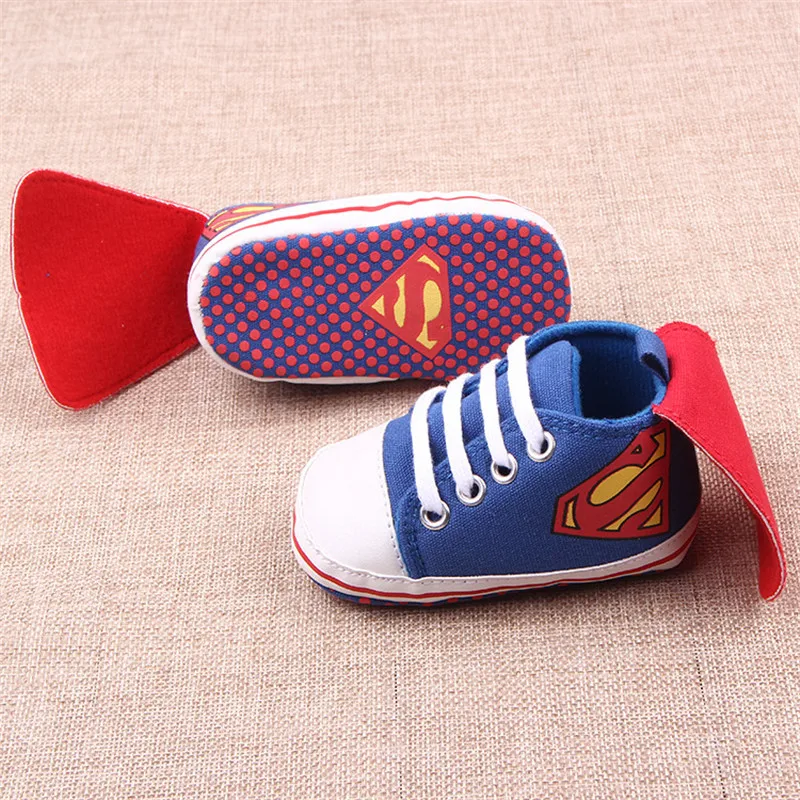 superman Детская парусиновая обувь для малышей; обувь для малышей с Суперменом, Бэтменом; нескользящая обувь для малышей с тонким ремешком и мягкой подошвой - Цвет: superman
