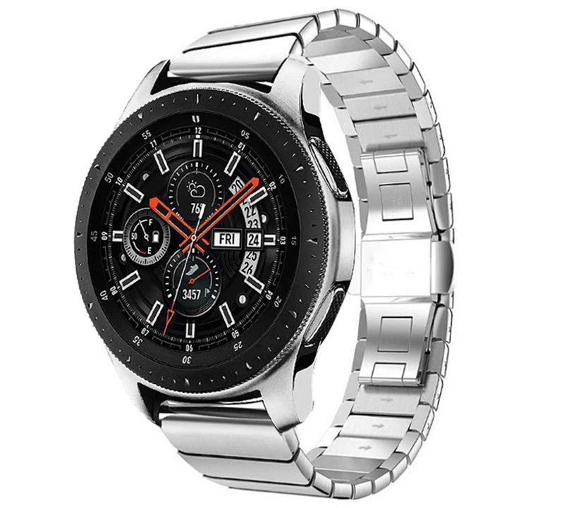 Сменный Браслет из нержавеющей стали 20 мм 22 мм для samsung Galaxy Watch 46 мм Active gear S3 Classic Amazfit 2S HUAWEI