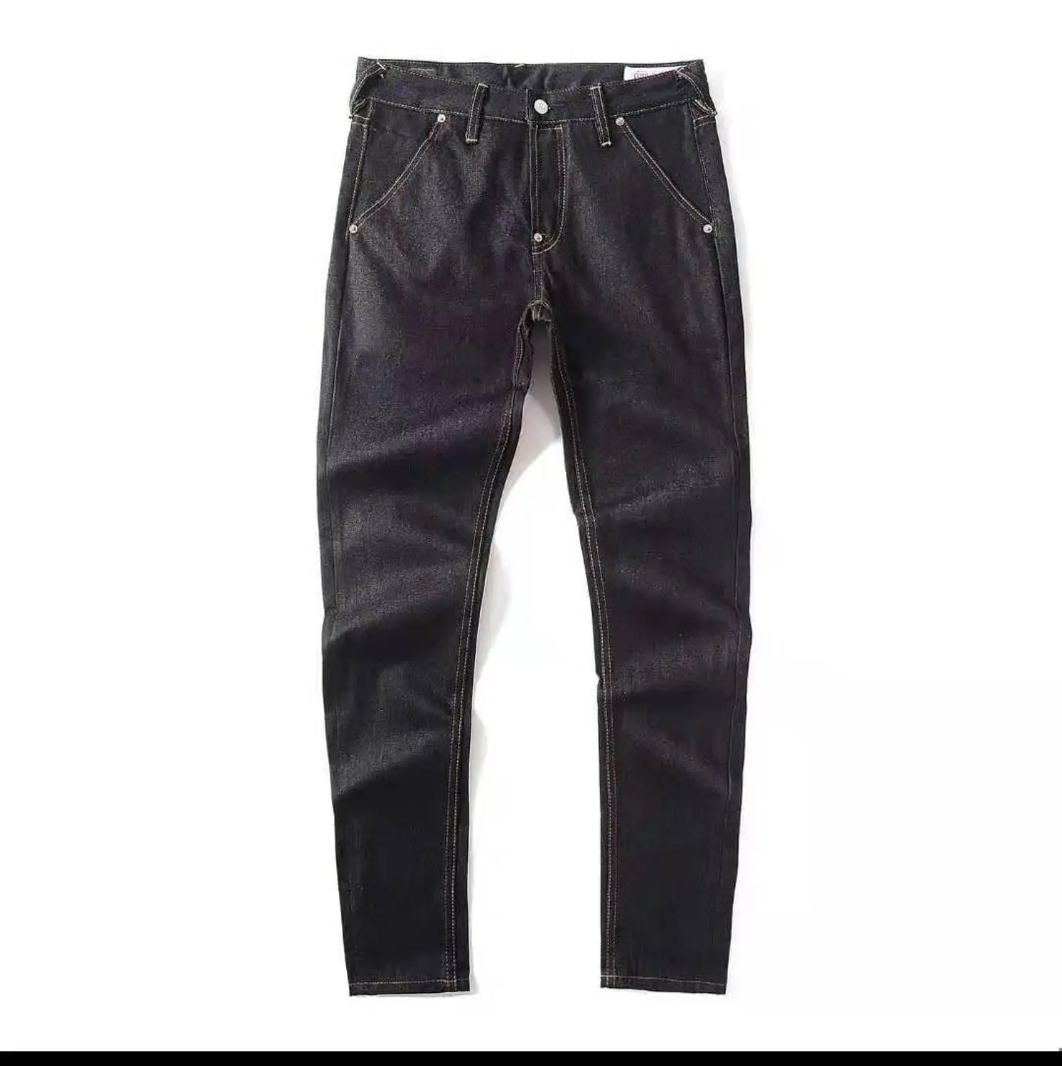 Аутентичные Evisu, дышащие, высокое качество, тренд, модные мужские брюки, теплые джинсы, прямые, средняя талия, для отдыха, мужские брюки E6095