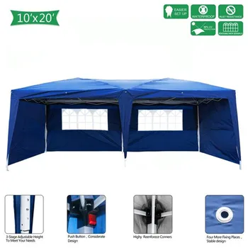 

Lotto 3 x 6m Two Windows Practical Waterproof Folding Tent Blue Outdoor Tent Portable Tent
