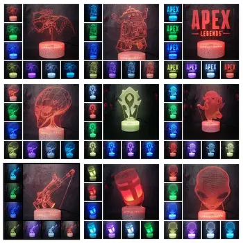 

Movie Game Series Anti-creative Art Decor Crack Table Lamp Cute Wuba Pirates APEX Medicine Bottle Wow Tool 3D RGB Night Light