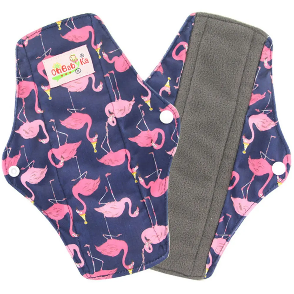 Фламинго печатные Моющиеся Прокладки тканевые менструальные прокладки многоразовые бамбуковые моющийся санитарный салфетки впитывающие многоразовые прокладки - Цвет: WSD30
