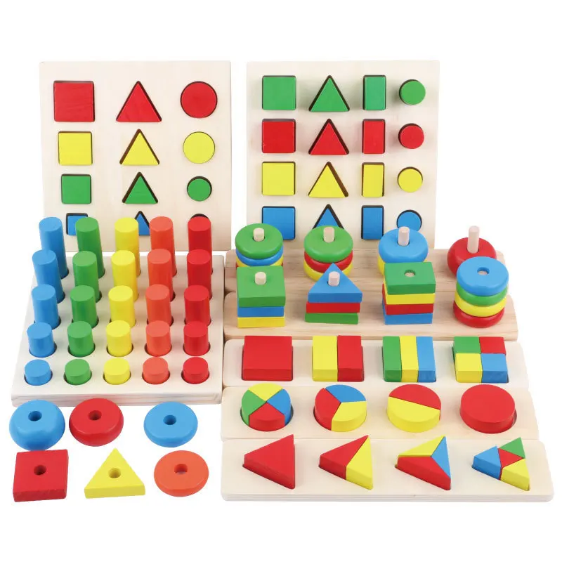 

Montessori Eight in One Combination Early Educational Teaching Aid Children Early Education Building Blocks Assembled Toys Heap