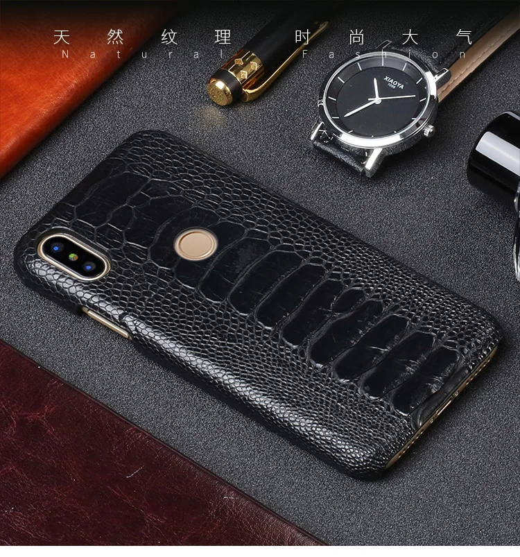 Натуральный страусиный кожаный чехол для телефона для Xiaomi mi 9T 9 8SE A1 A2 Lite Max 3 mi x2S чехол для Red mi Note 7 4X5 5A Plus задняя крышка