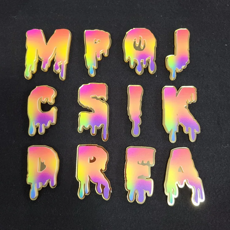 Настраиваемым именем 2 &quotРадуга Начальная буква шрифт капитал серьги sud Ушная