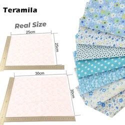 Teramila Colorful Patchwork Quilt Fabrics Set - Premium Cotton - 30cm x 30cm (Pwbz-307-7pc)