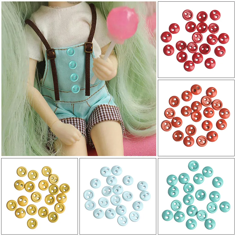 Круглые Металлические Мини-пуговицы 3/4 мм пряжки с двумя отверстиями для кукол