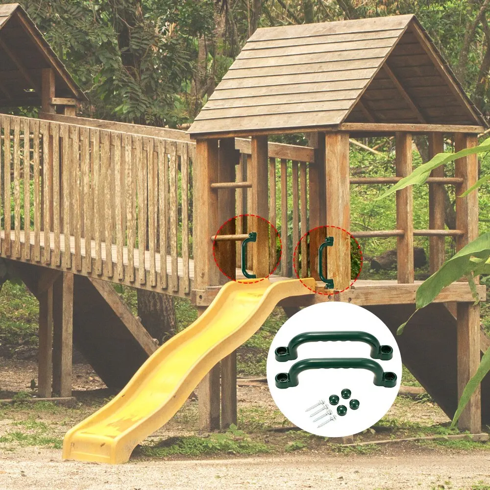 2 Pcs Children Swing Set Stuff 10 Inch Nonslip Hand Grips Outdoor Plastic Handgrip Set Kids Safety Grab Handles Plastic Handle