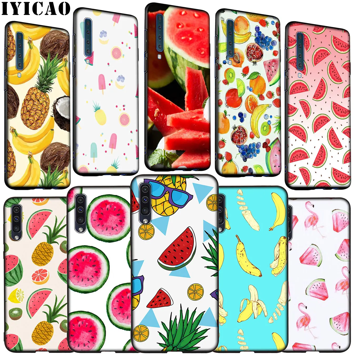 

IYICAO banana watermelon fruit summer Soft Silicone Case for Samsung Galaxy A70 A60 A50 A40 A30 A20 A10 M10 M20 M30 M40 Cover