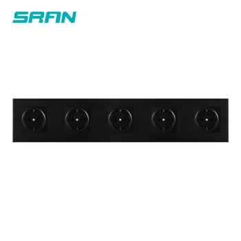

SRAN 430*86mm eu plug wall power socket home multi-frame black /white / gold flame retardant PC panel sockets