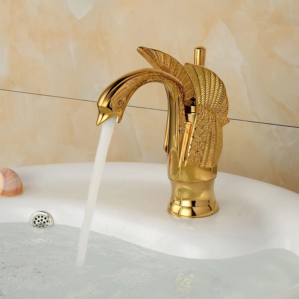 Sink Swivel Home Single Lever Rotation Basin Faucet Modern Cold Hot Water Washbasin Brass Bathroom Mixer Tap Bidet Retro Swan