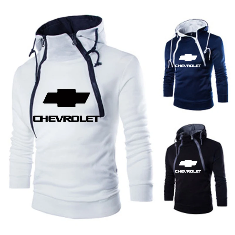 Sudadera con capucha para hombre, con diseño de logotipo de Chevrolet, ropa para parte superior masculina, estilo Casual harajuku de doble hebra, primavera y otoño