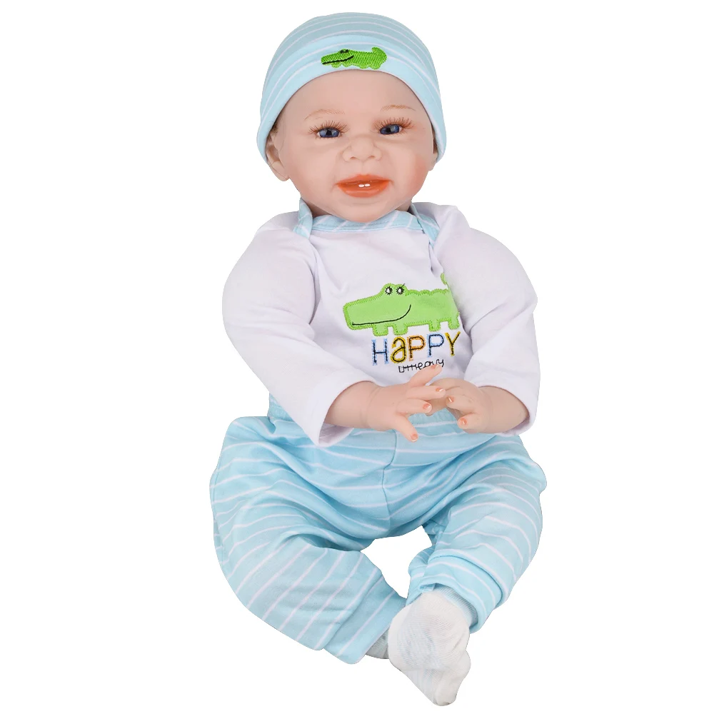 Reborn Baby Doll 55 см Реалистичная ручная работа открытые глаза Реалистичная Детская кукла игрушка Этническая кукла для детей день рождения рождественские подарки