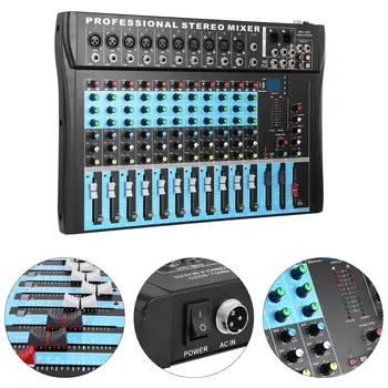 

CT12 10 Mono & 2 Stereo Input 12 Channel Professional USB Mixer Console High & Middle & Low 3-bands Vocal Effect Processor
