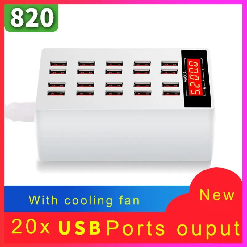 20 портов 100 Вт USB концентратор зарядное устройство для мобильного телефона с светодиодный дисплей зарядное устройство с адаптером док-станция