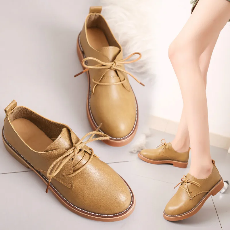 

Harajuku style chic small shoes female students Korean version England wild retro thick bottom cake single shoes ins