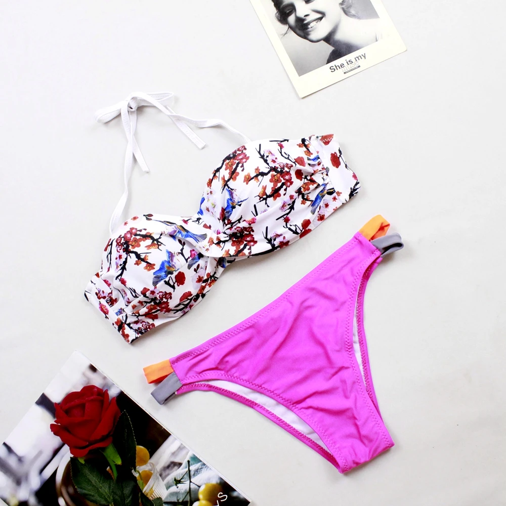 CPUTAN пуш ап бикини с цветочным рисунком пляжное Maillot de bain бразильские 2019