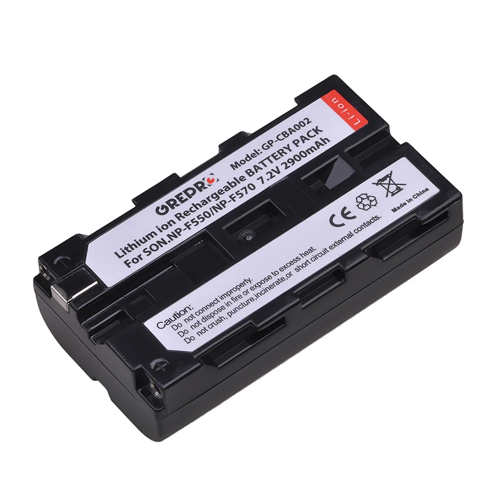 GREPRO 2900 мА/ч, NP-F550 NP F550 NPF570 Камера Батарея для sony NP-F330 NP-F530 NP-F570 NP-F730 NP-F750 CCD-RV100 RV200 CCD-TRV8