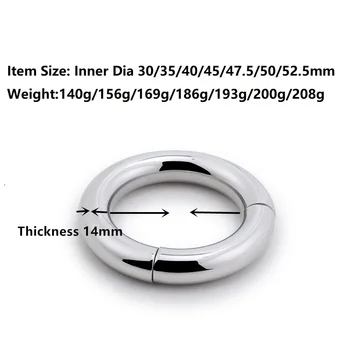 7 size for choose Heavy Duty male Magnetic Ball Scrotum Stretcher metal penis cock lock Ring Delay ejaculation BDSM Sex Toy men 6