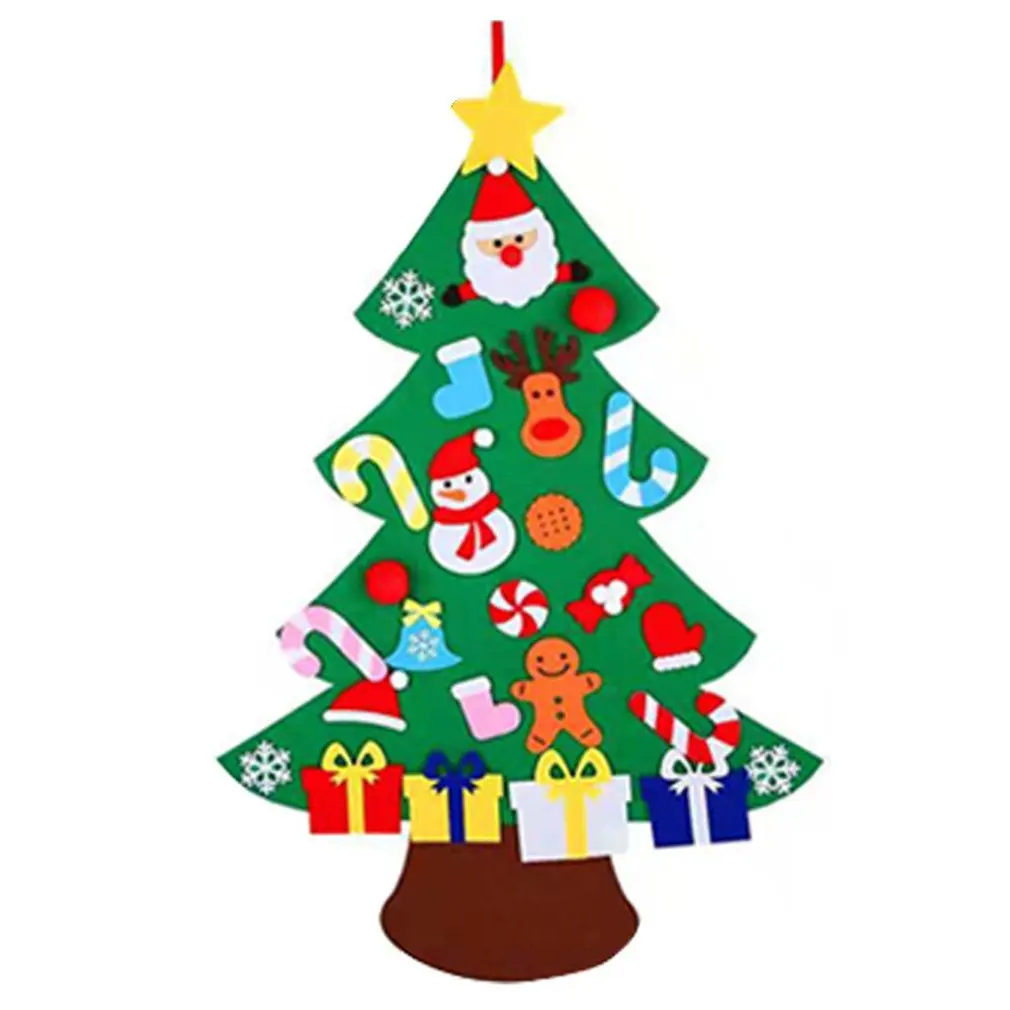 Войлочные DIY Мини елочные украшения чулок Санта-Клауса детские игрушки подарки мешок поддельные цветы Рождественская елка орнамент год - Цвет: E